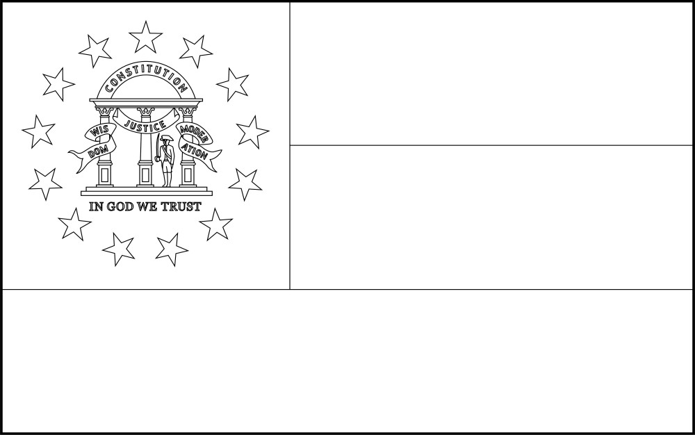 FREE Printable Georgia State Flag & color book pages | 8½ x 11