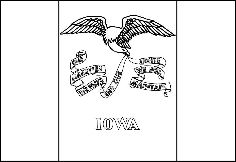 Images of our Iowa black and white color book page