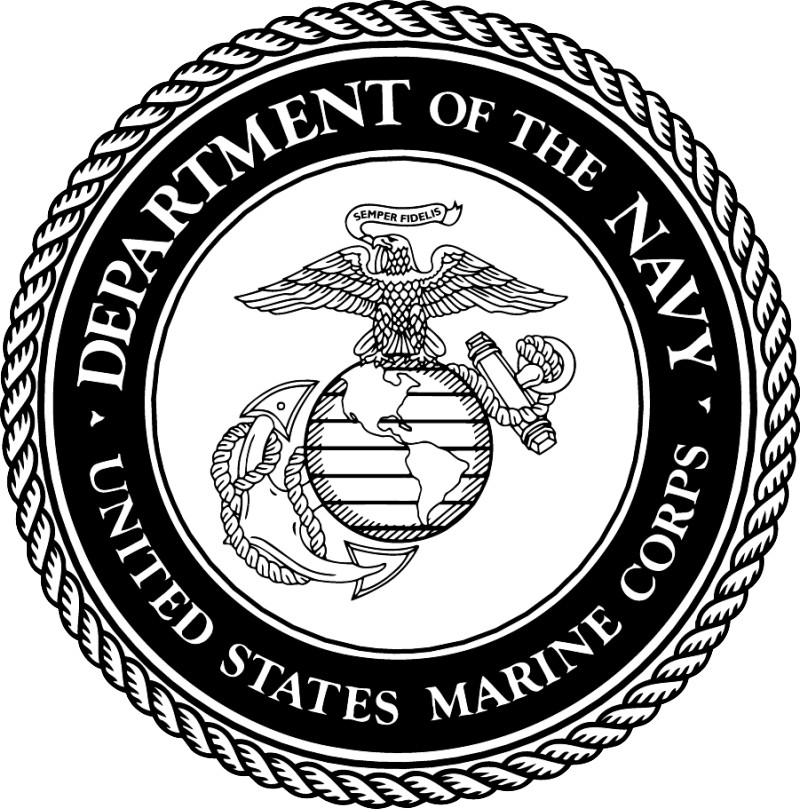 Marine Logo black & white color book page
