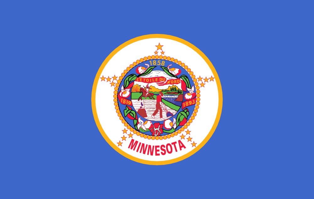 FREE Printable Minnesota State Flag & color book pages | 8½ x 11