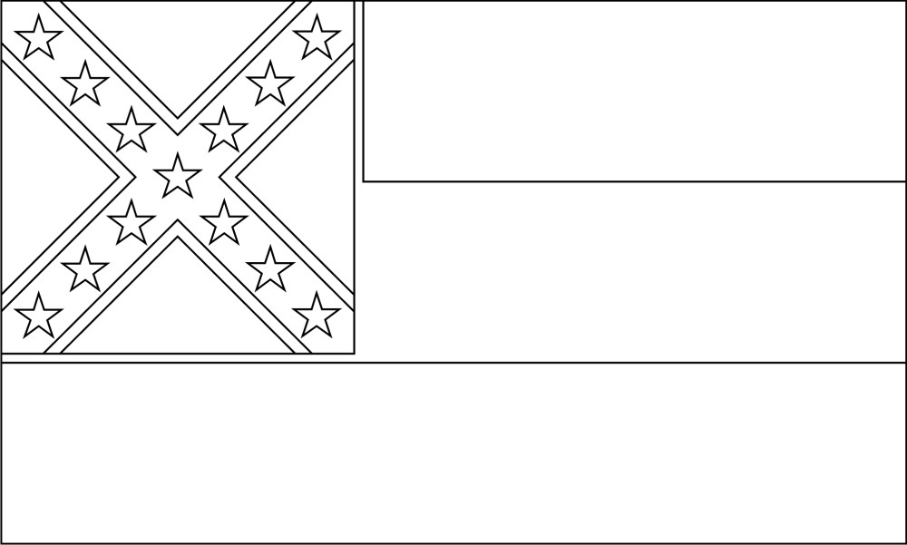 FREE Printable Mississippi State Flag & color book pages | 8½ x 11