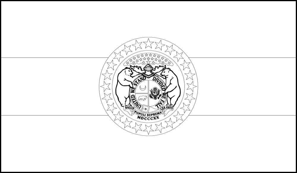 FREE Printable Missouri State Flag & color book pages | 8½ x 11