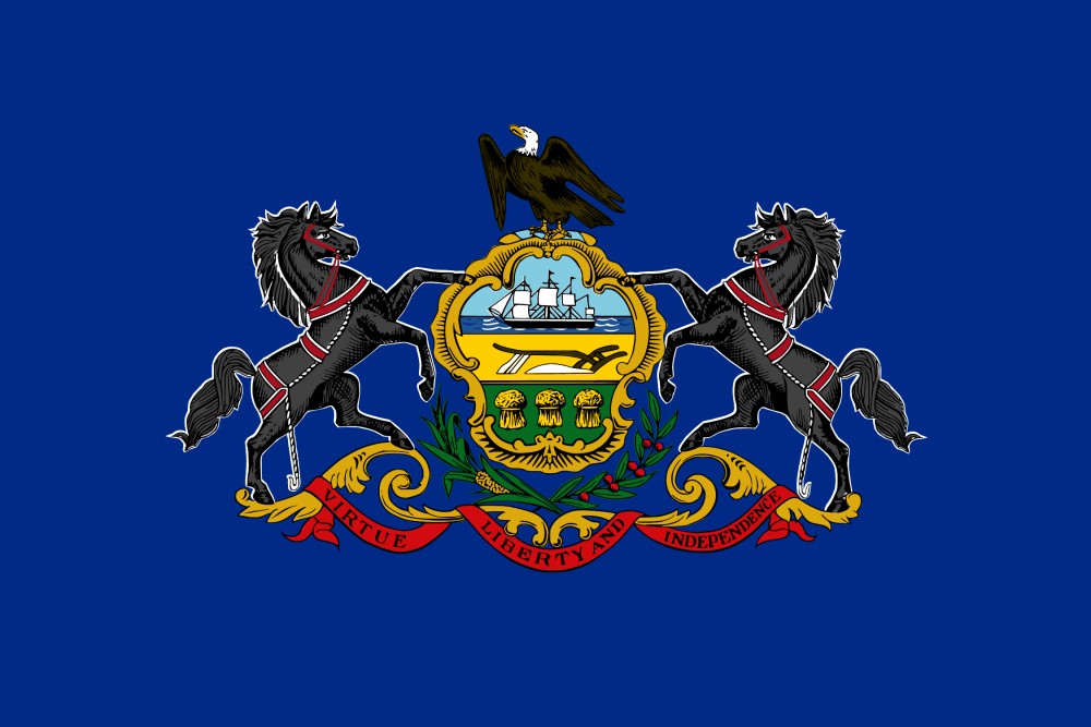 FREE Printable Pennsylvania State Flag & color book pages | 8½ x 11