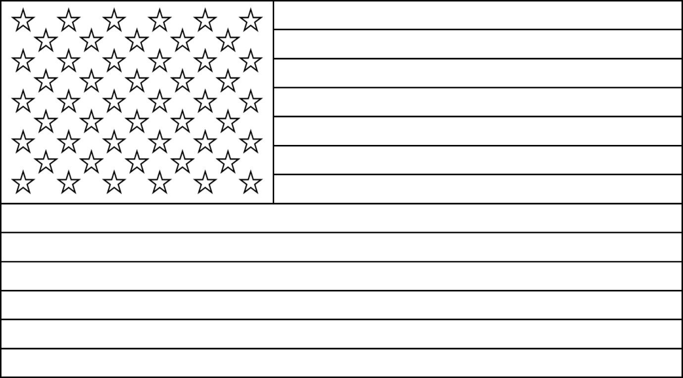 FREE Printable US Flags & American Flag color book pages