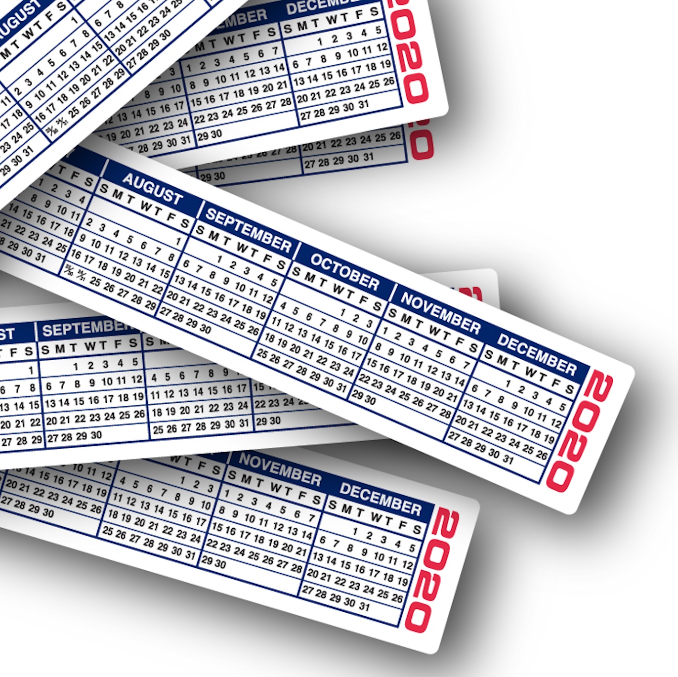 2020 Calendar Strips Keyboard & Monitor Calendar Strips