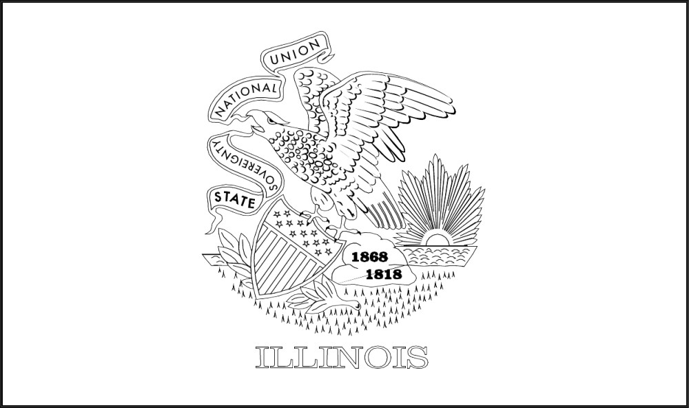 Images of our Illinois black and white color book page