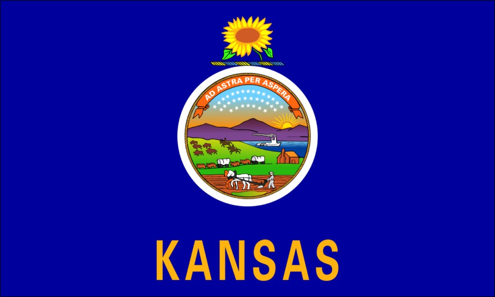 Images of our Kansas full color flag