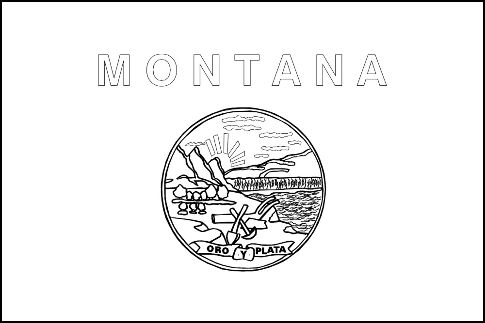 Images of our Montana black and white color book page