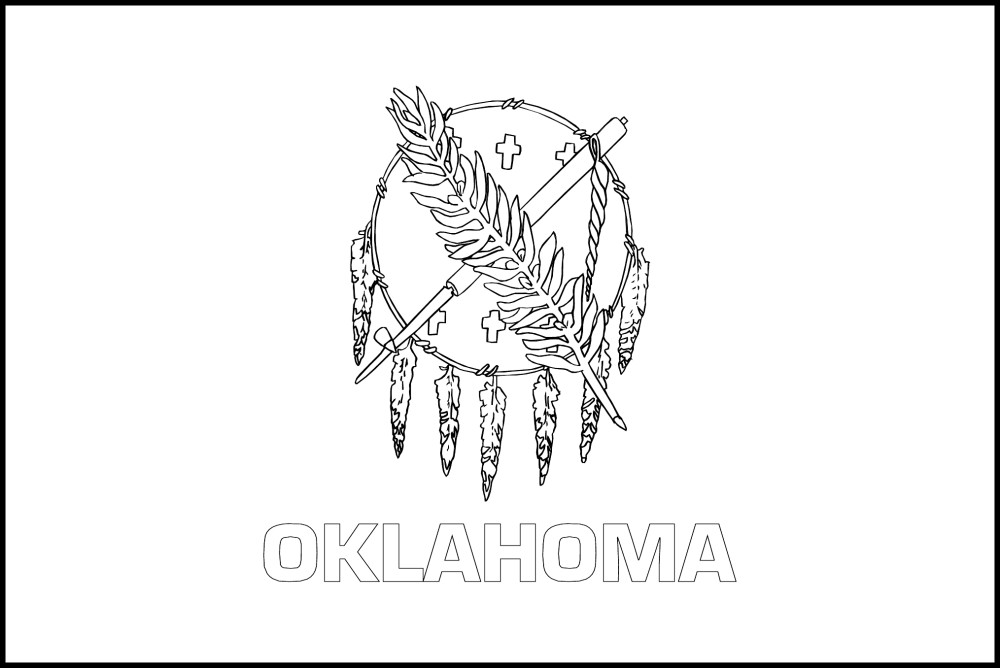 Images of our Oklahoma black and white color book page