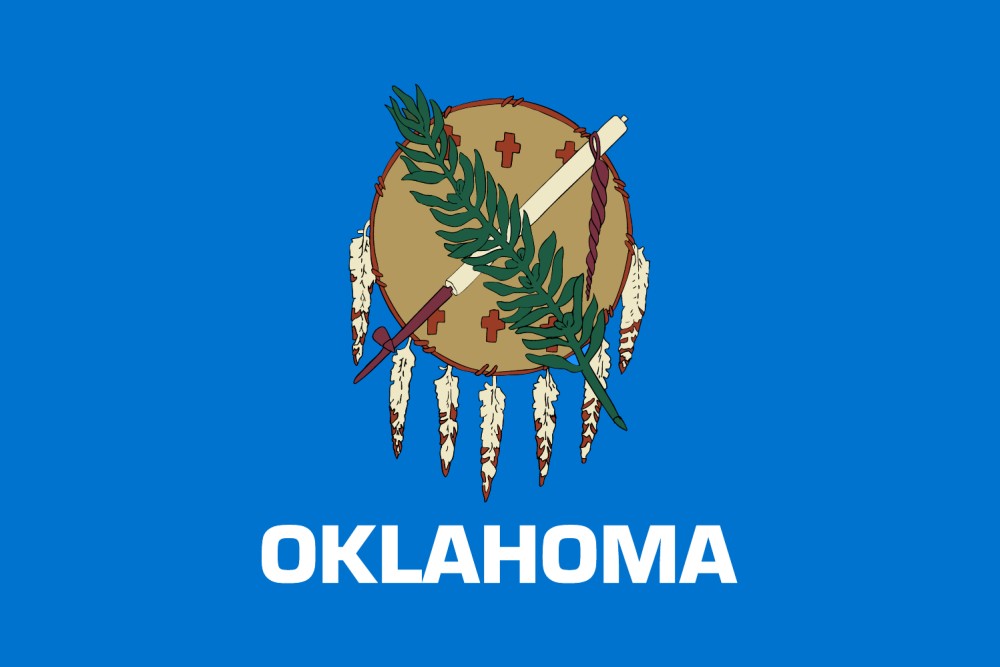 Images of our Oklahoma full color flag