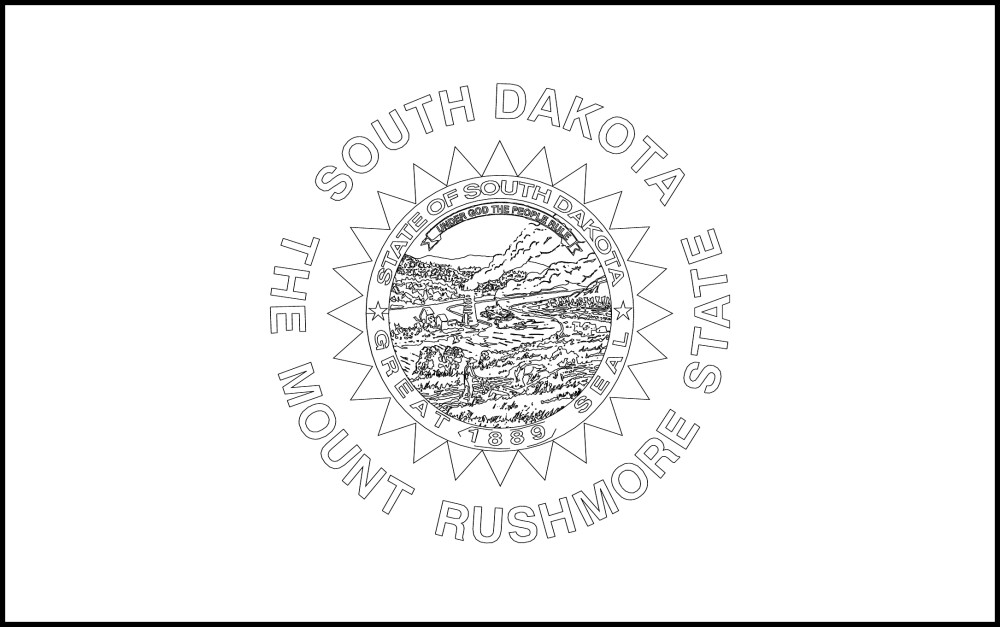 Images of our South Dakota black and white color book page