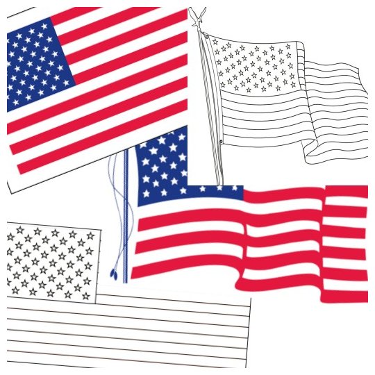 FREE Printable US Flags American Flag Color Book Pages