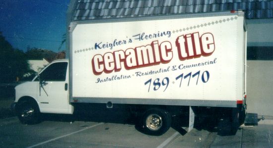 Picture of box truck with 3M vinyl lettering