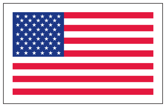Image of our No. 215 White Vinyl US Flag