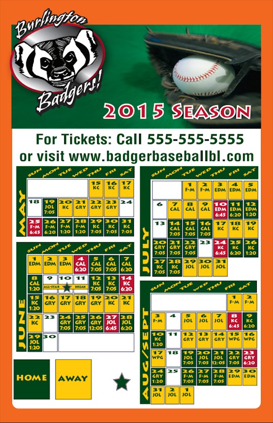 Images of our Team Schedule Magnets No. 3335