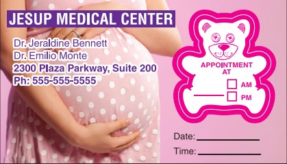 Reminder Card No. 5975 with teddy bear shape removable sticker