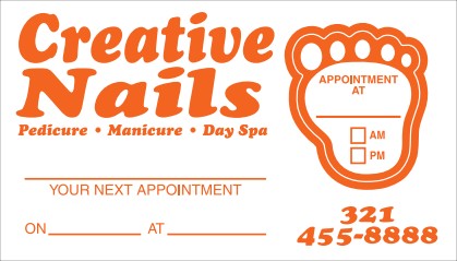 Appointment Reminder Card No. 5978 with foot shaped removable sticker