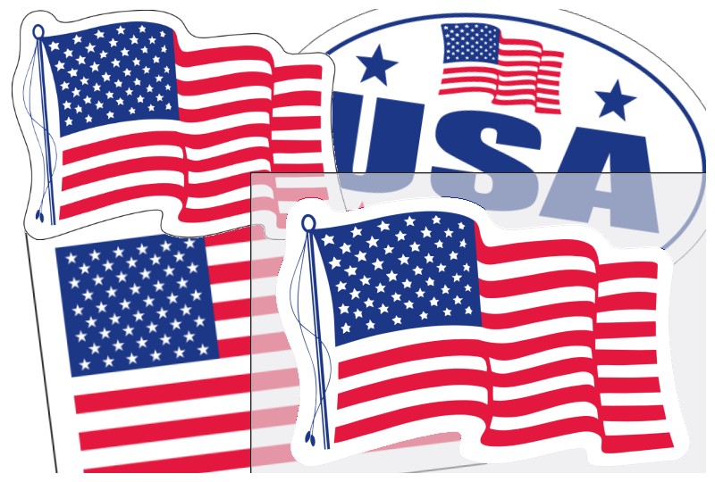 Oval USA American Flag Decals Stickers 3.75" x 6"